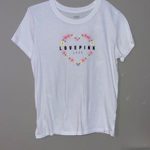PINK size m graphic white t shirt